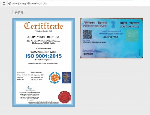 Example of a fake or forged QCC certificate