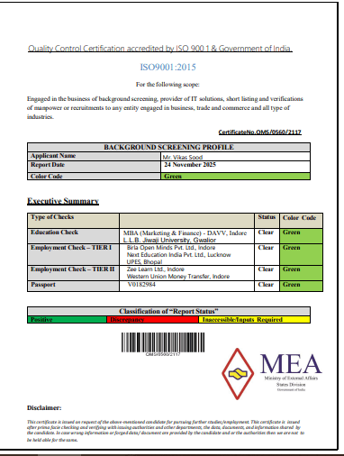 Example of a fake or forged QCC certificate